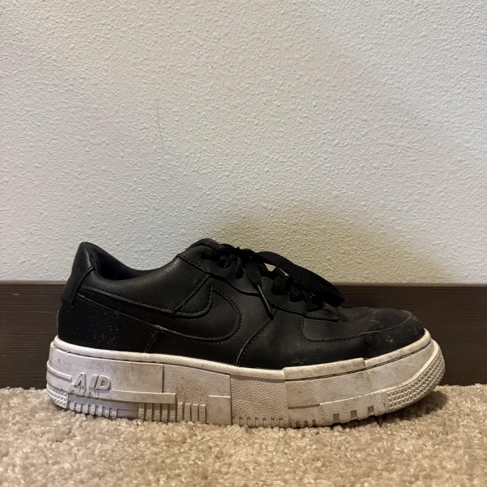 Nike Air Force 1 Pixel Shoes Womens Size 8 Black Leather Sneakers Casual Comfort